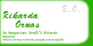 rikarda ormos business card